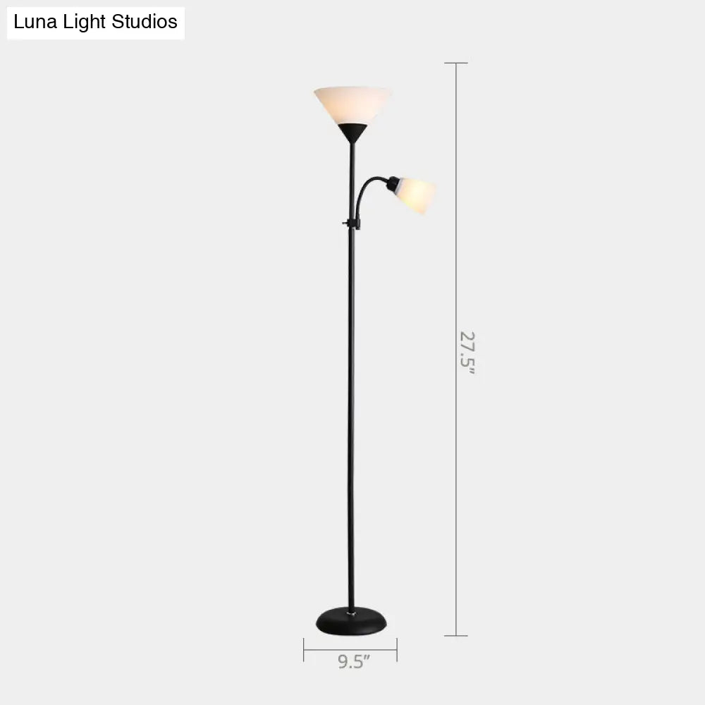 Country Living Room Acrylic Torchiere Floor Lamp with Flexible Arm