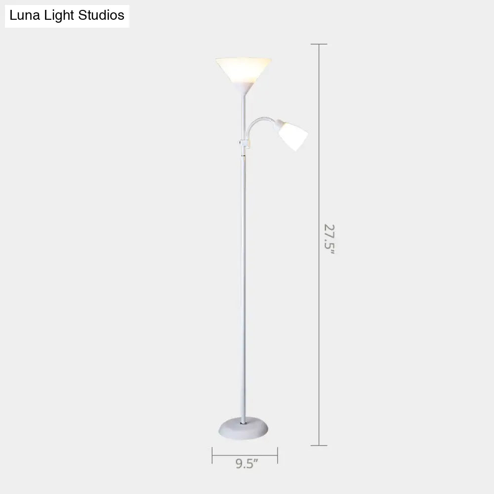 Country Living Room Acrylic Torchiere Floor Lamp with Flexible Arm