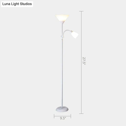 Country Living Room Acrylic Torchiere Floor Lamp with Flexible Arm