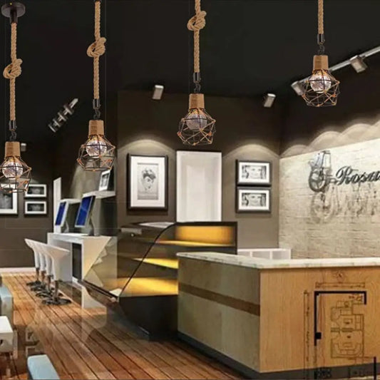 Lámpara colgante de techo para restaurante DecorBites™ con forma de cúpula estilo campestre