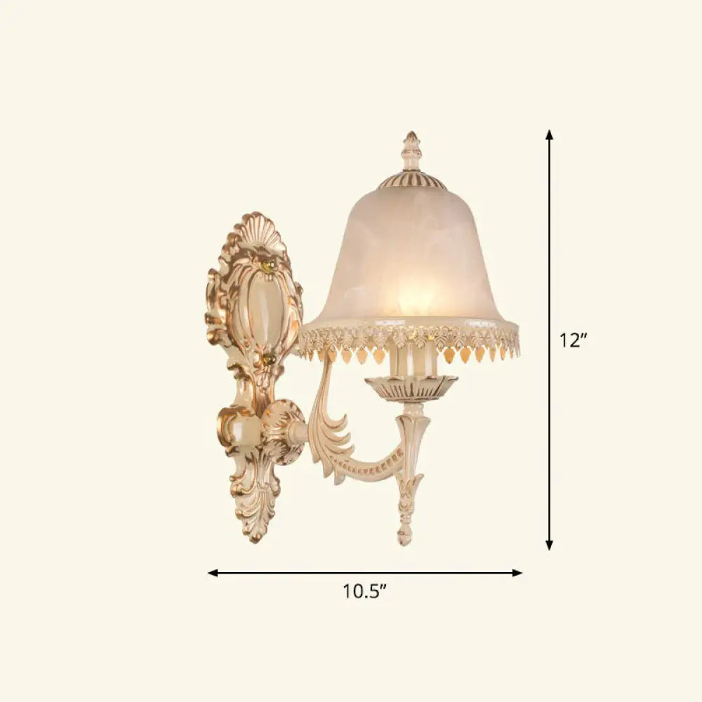 Country Style Frosted Glass Wall Lamp - Hallway Sconce Lighting Fixture