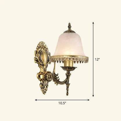 Country Style Frosted Glass Wall Lamp - Hallway Sconce Lighting Fixture