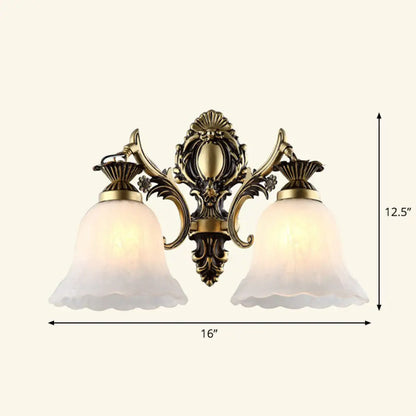 Country Style Frosted Glass Wall Lamp - Hallway Sconce Lighting Fixture