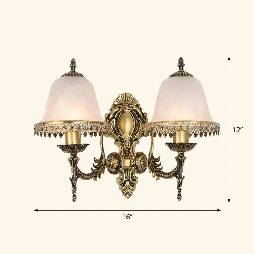 Country Style Frosted Glass Wall Lamp - Hallway Sconce Lighting Fixture
