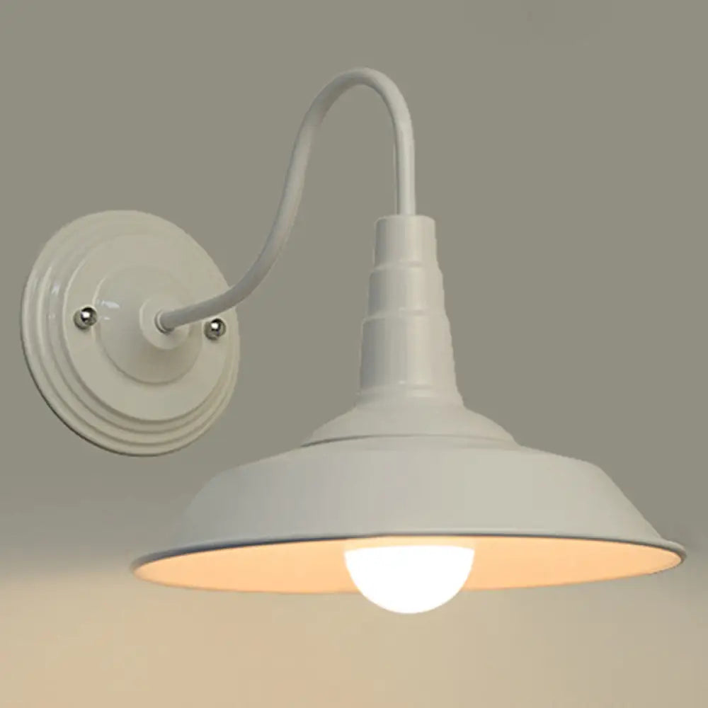 ديكوربايتس™ مصباح حائط على شكل عنق إوزة على الطراز الريفي مع غطاء حظيرة - تركيبات شمعدان معدنية ريفية