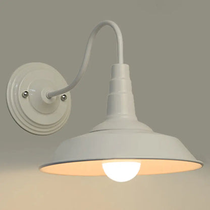 ديكوربايتس™ مصباح حائط على شكل عنق إوزة على الطراز الريفي مع غطاء حظيرة - تركيبات شمعدان معدنية ريفية