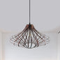 Country Style Wire Cage Pendant Lamp - Metal 1 Light Brass/Rust Ceiling Light - Adjustable Cord