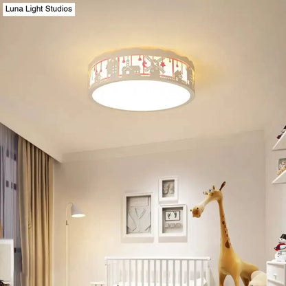 DecorBites™ DecorBites™ Country View Nordic Style Drum Ceiling Lamp for Living Rooms: Metal Flush Ceiling Light