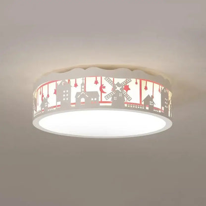 DecorBites™ DecorBites™ Country View Nordic Style Drum Ceiling Lamp for Living Rooms: Metal Flush Ceiling Light