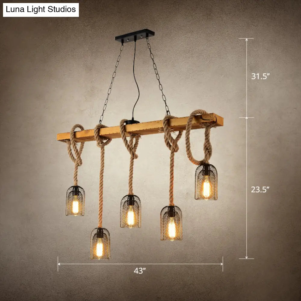 Lámpara colgante de malla DecorBites™ Countryside con cable de cuerda