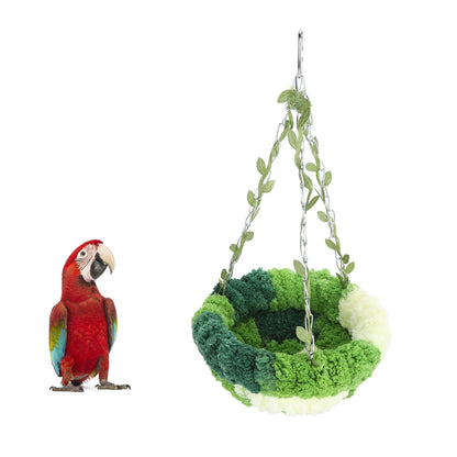 Cozy Coral Fleece Parrot Hammock - Green
