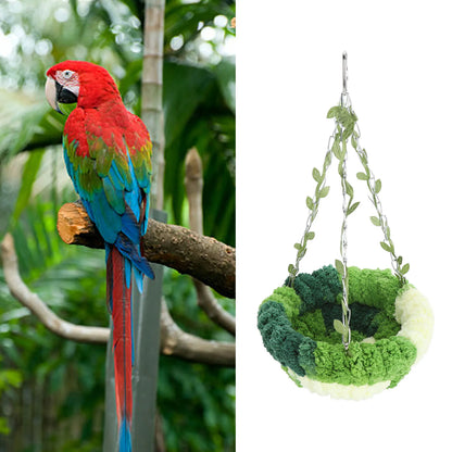 Cozy Coral Fleece Parrot Hammock - Green