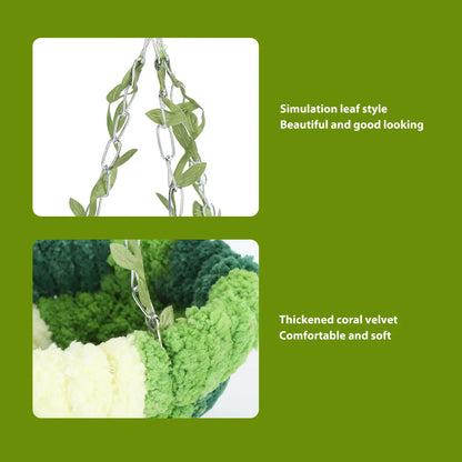 Cozy Coral Fleece Parrot Hammock - Green