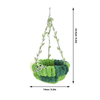 Cozy Coral Fleece Parrot Hammock - Green