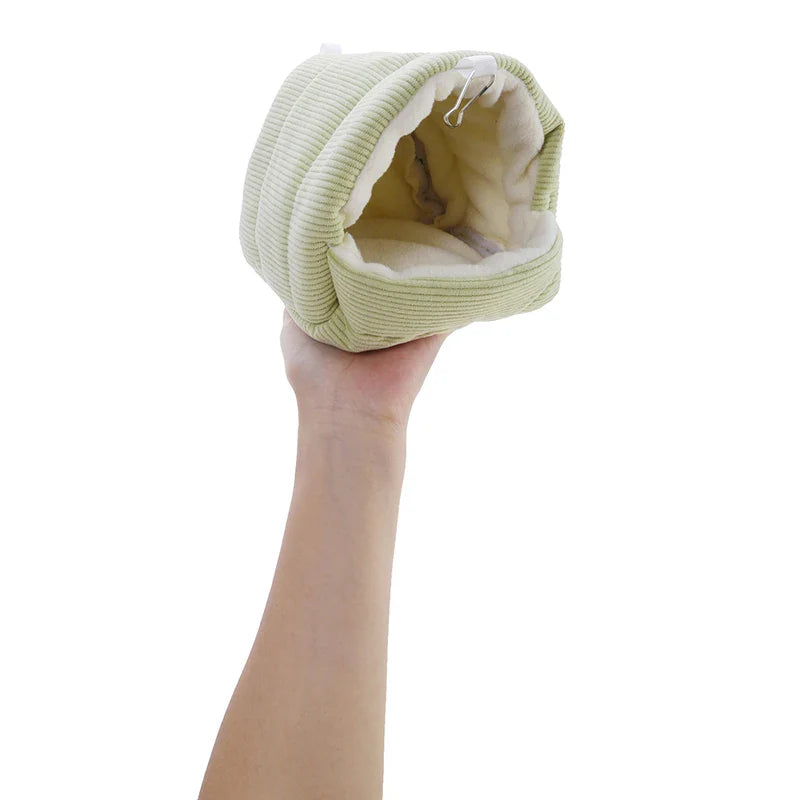 Cozy Parrot Cage Hanging Hut Bed