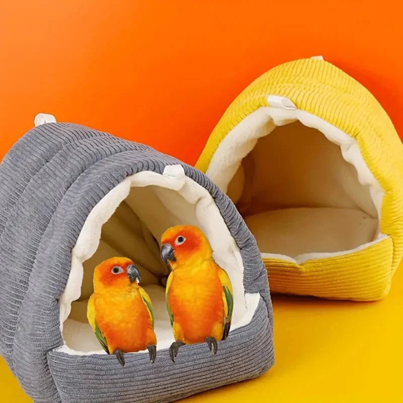 Cozy Parrot Cage Hanging Hut Bed