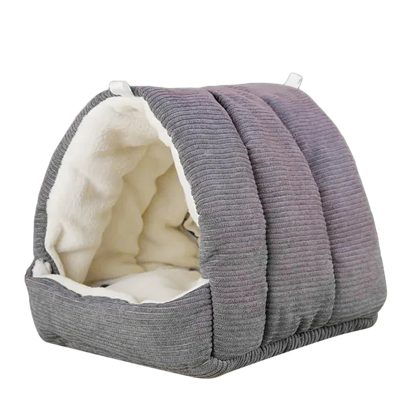 Cozy Parrot Cage Hanging Hut Bed - Dark Grey / S 15x15x14.5cm