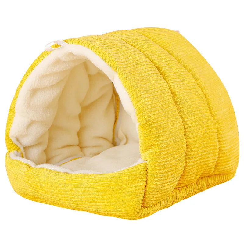 Cozy Parrot Cage Hanging Hut Bed - Yellow / S 15x15x14.5cm