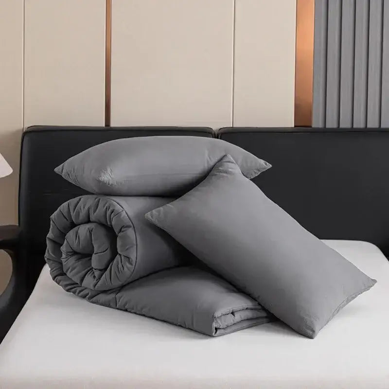A cozy spring queen gray quilted duvet set featuring a soft comfortable comforter with matching pillows by decorbites cozy spring