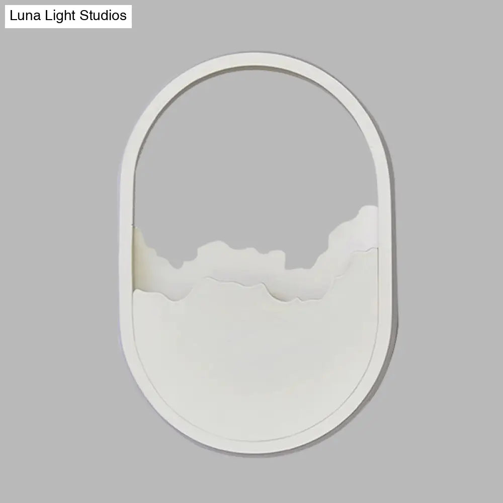 DecorBites™ DecorBites™ Cracked Design LED Oval Wall Sconce in Warm/White/Natural Light - Modern Aluminum White Wall Lamp