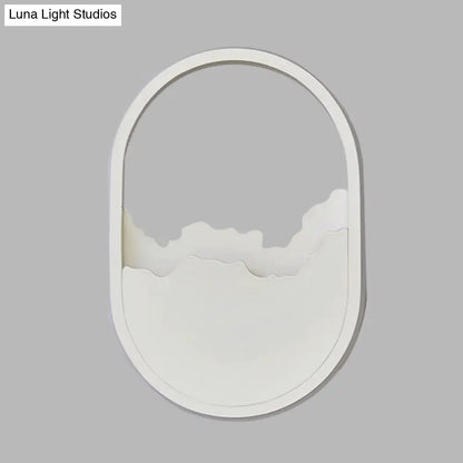 DecorBites™ DecorBites™ Cracked Design LED Oval Wall Sconce in Warm/White/Natural Light - Modern Aluminum White Wall Lamp