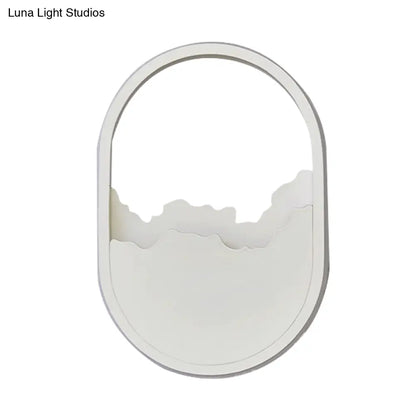 DecorBites™ DecorBites™ Cracked Design LED Oval Wall Sconce in Warm/White/Natural Light - Modern Aluminum White Wall Lamp