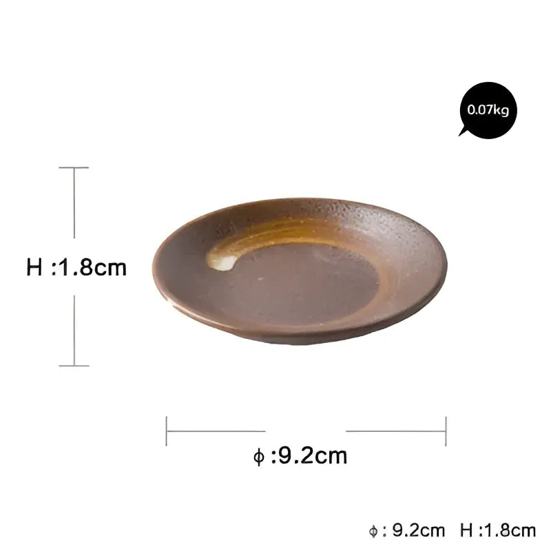 Brown ceramic dinner plate with subtle golden yellow accent near rim from decorbites ceramic dinner plate set