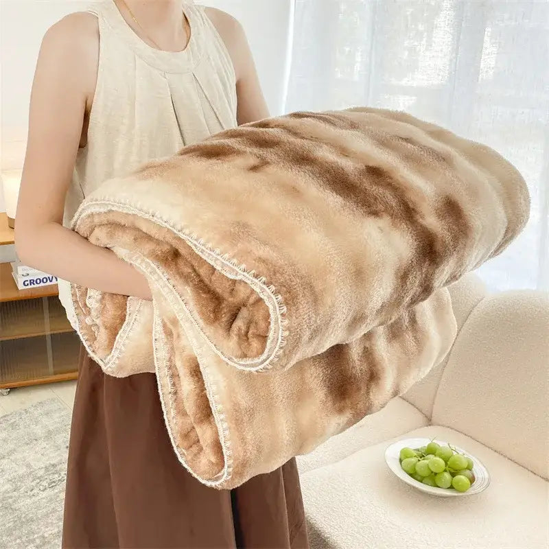 Cream bubble velvet woolen sofa blanket with beige brown gradient plush faux fur and cozy textured surface for living room decorbites bubble velvet