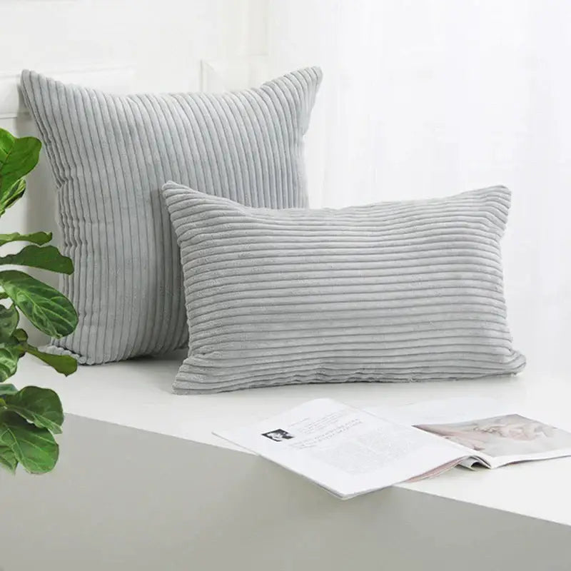 Two light gray corduroy striped cushion covers decorbites corduroy striped with vertical ribbed texture for living room decor