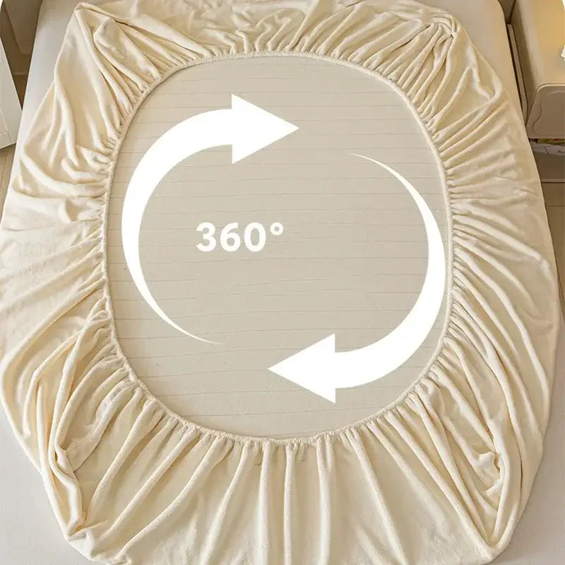 Cream embroidered cozy velvet fitted sheet in cream color with elasticized edges for a snug bedroom bed cover decorbites cozy velvet fitted