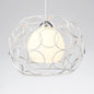 Cream Glass Industrial Pendant Light with Metallic Cage for Restaurants - Global Ceiling Hanging