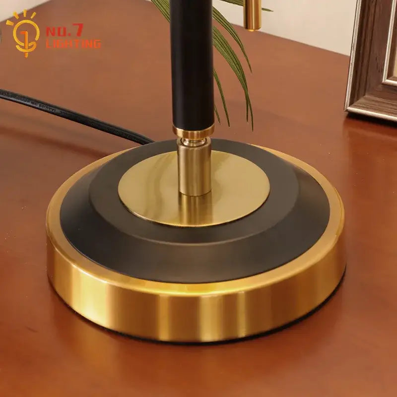 Black and gold modern table lamp base with sleek circular design for decorbites cream glass mushroom bedroom decor