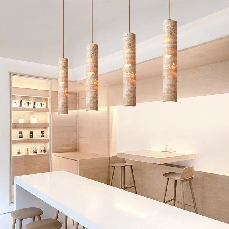 Cream Marble Linear Pendant Light - Decorbites