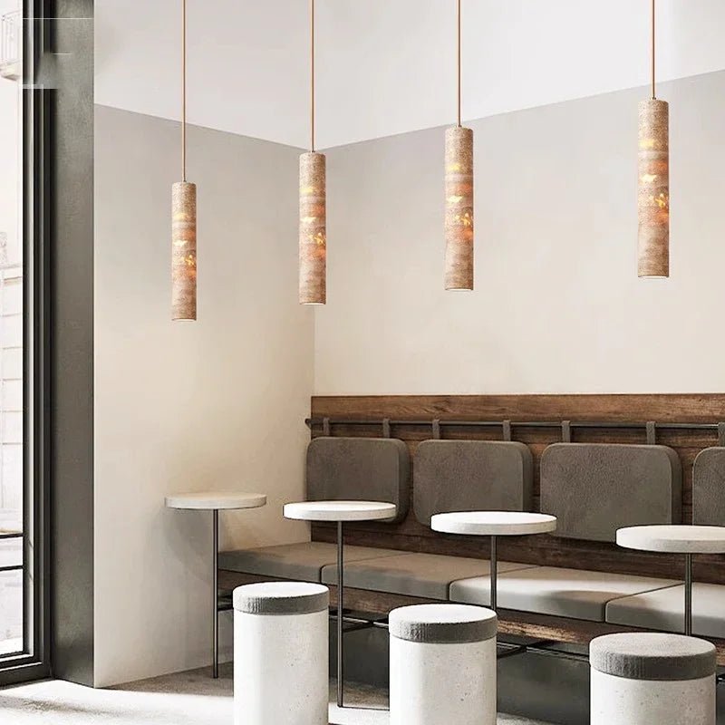 Cream Marble Linear Pendant Light - Decorbites