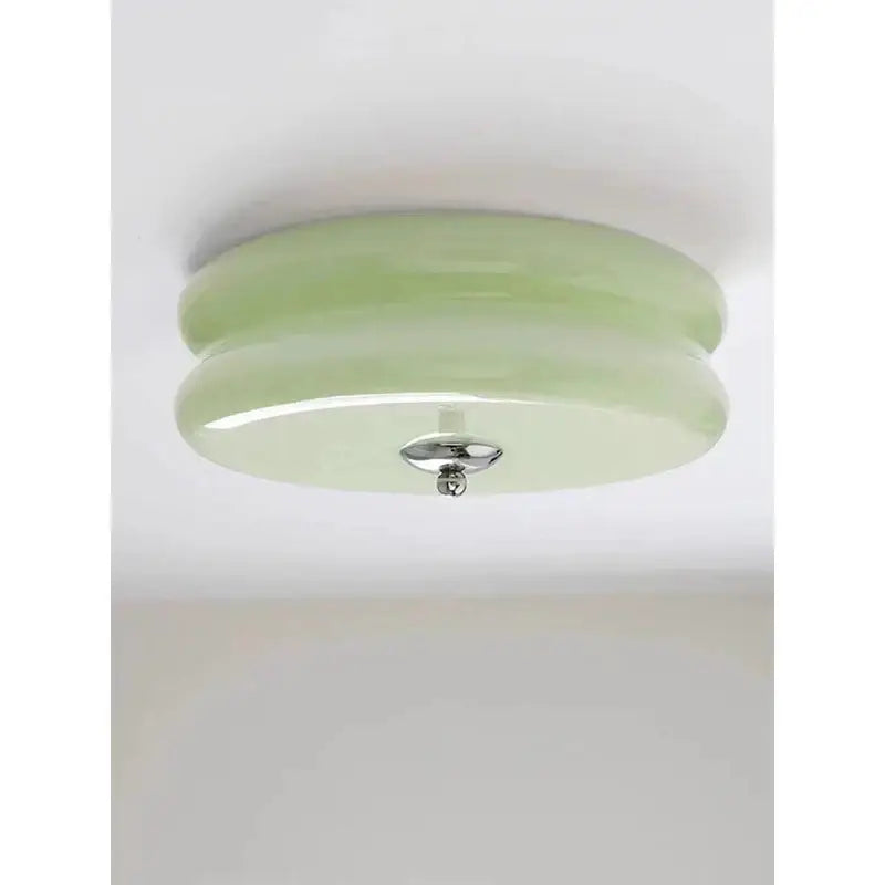 Cream medieval glass ceiling lamp with sleek pale green frosted glass and polished chrome center for living room decorbites cream medieval