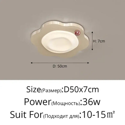 Cream style beige cloud led ceiling light with soft cream color and glossy pink accent for bedroom decorbites ceiling light