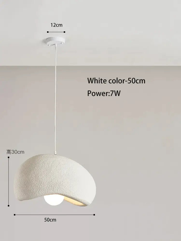 Cream style cloud pendant lamp with textured white dome shade and 7w bulb for dining room decorbites cream style