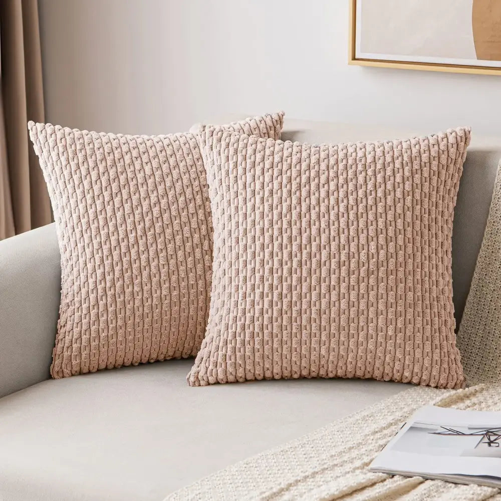 Beige textured knit pillow cover with woven corded pattern for living room decorbita decorative pillow cover