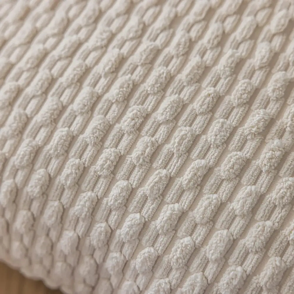 Cream textured knit decorative pillow cover with raised woven bead pattern for living room decorbites decorative pillow