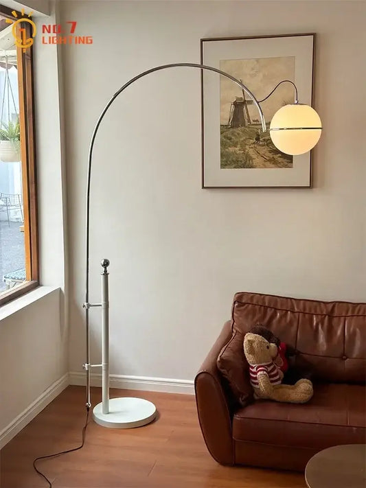 Cream wind floor lamp with polished metallic frame and frosted glass shade ideal for living room decorbites cream wind