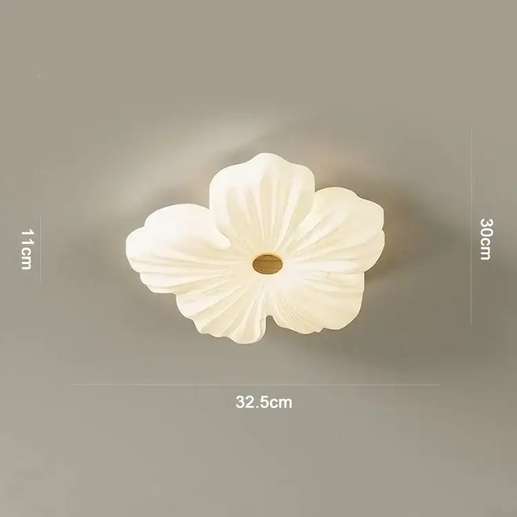 Cream wind flower eye protection ceiling light with soft white petals and warm-toned center for living room decorbites cream wind