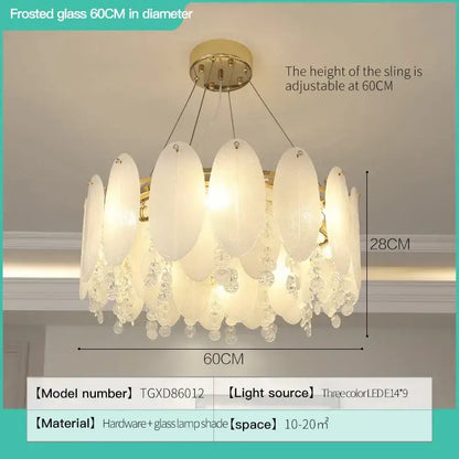 A modern decorbites cream wind led chandelier with white opal glass frosted shades and gold metal frame for bedroom