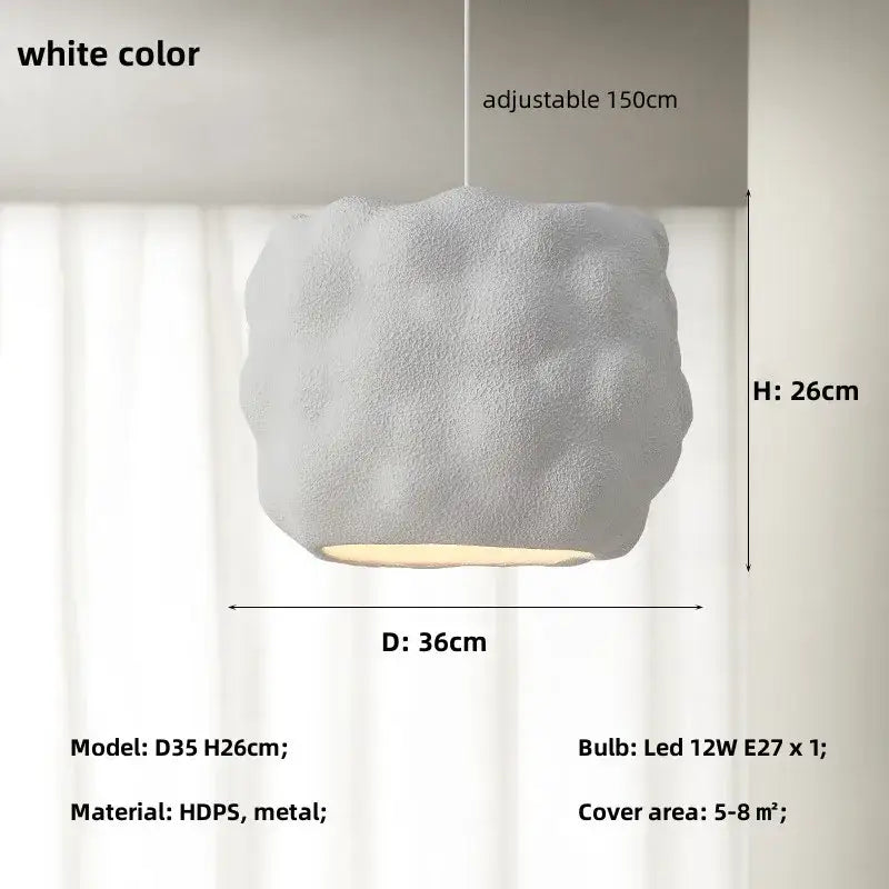 Modern white hdps and metal creamy style pendant light with textured cloud design for bedroom decorbites pendant lights