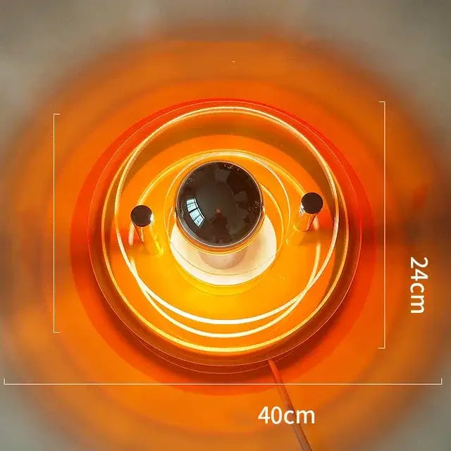 Orange circular infrared wall lamp with concentric rings and central bulb by decorbites creative acrylic wall lamp
