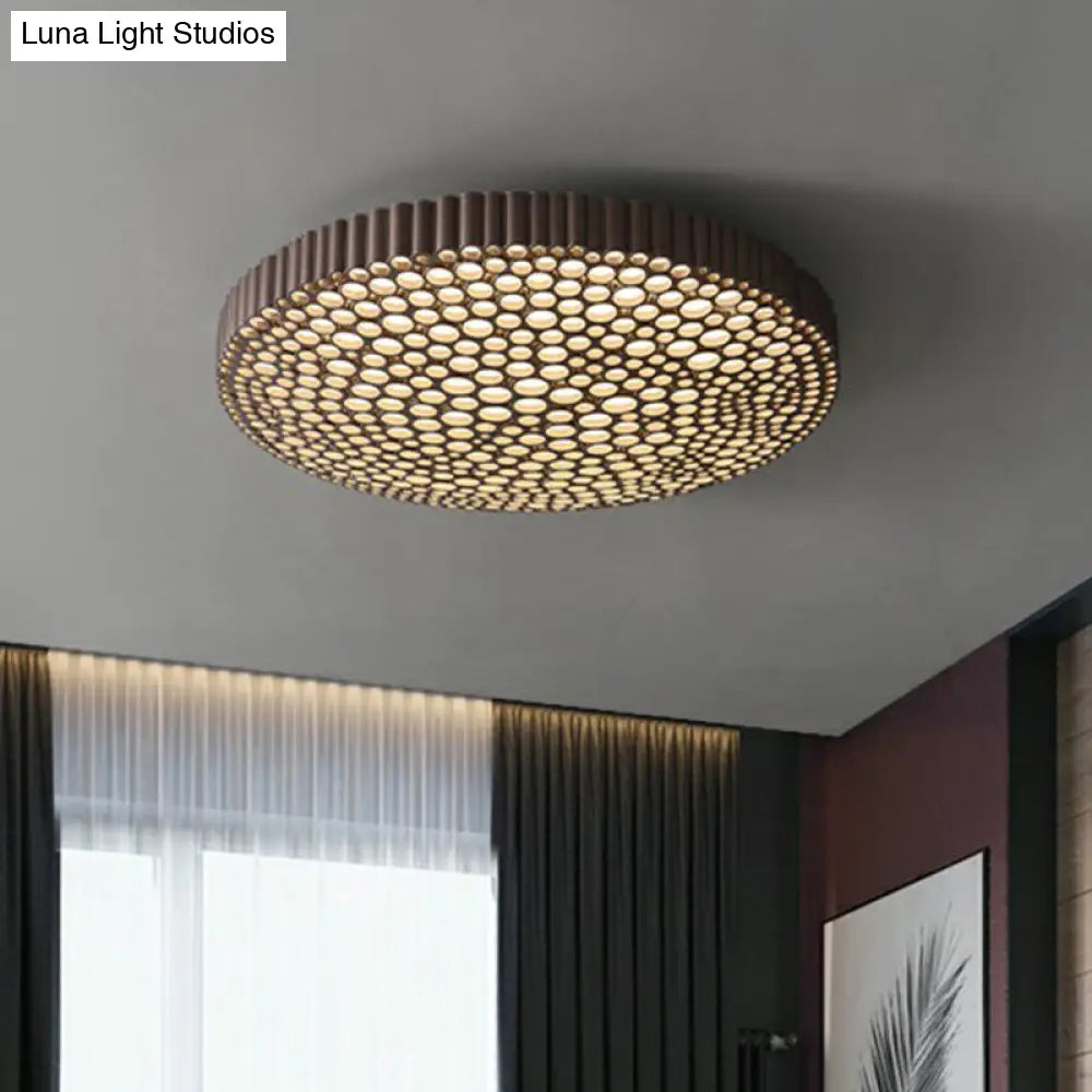 DecorBites™ DecorBites™ Creative Bedroom Shine: Simple LED Metal Circle Flush Mount Ceiling Light