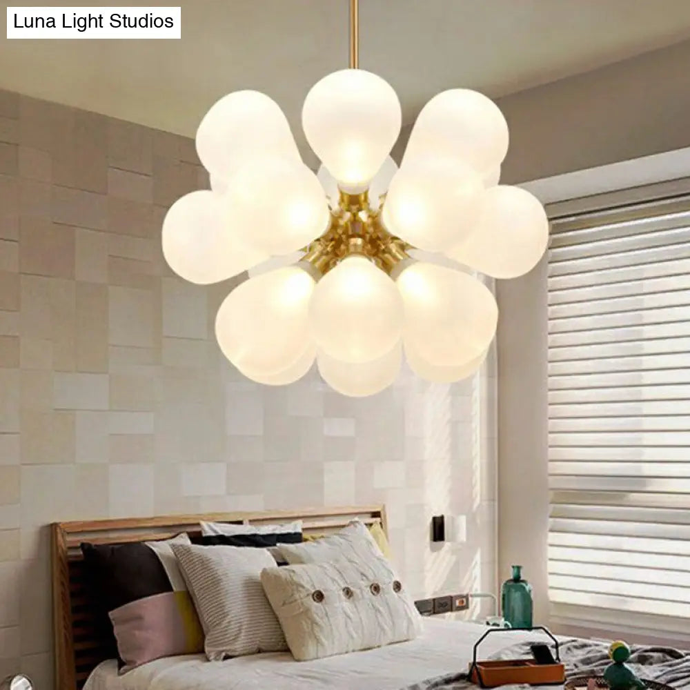 Creative Bubbles Chandelier Glass Pendant Light - 18-Bulb, Gold, Postmodern Design for Bedroom