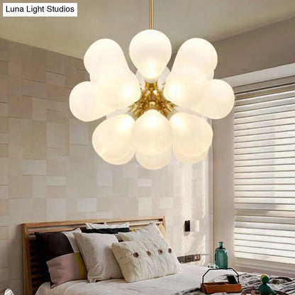 Creative Bubbles Chandelier Glass Pendant Light - 18-Bulb, Gold, Postmodern Design for Bedroom