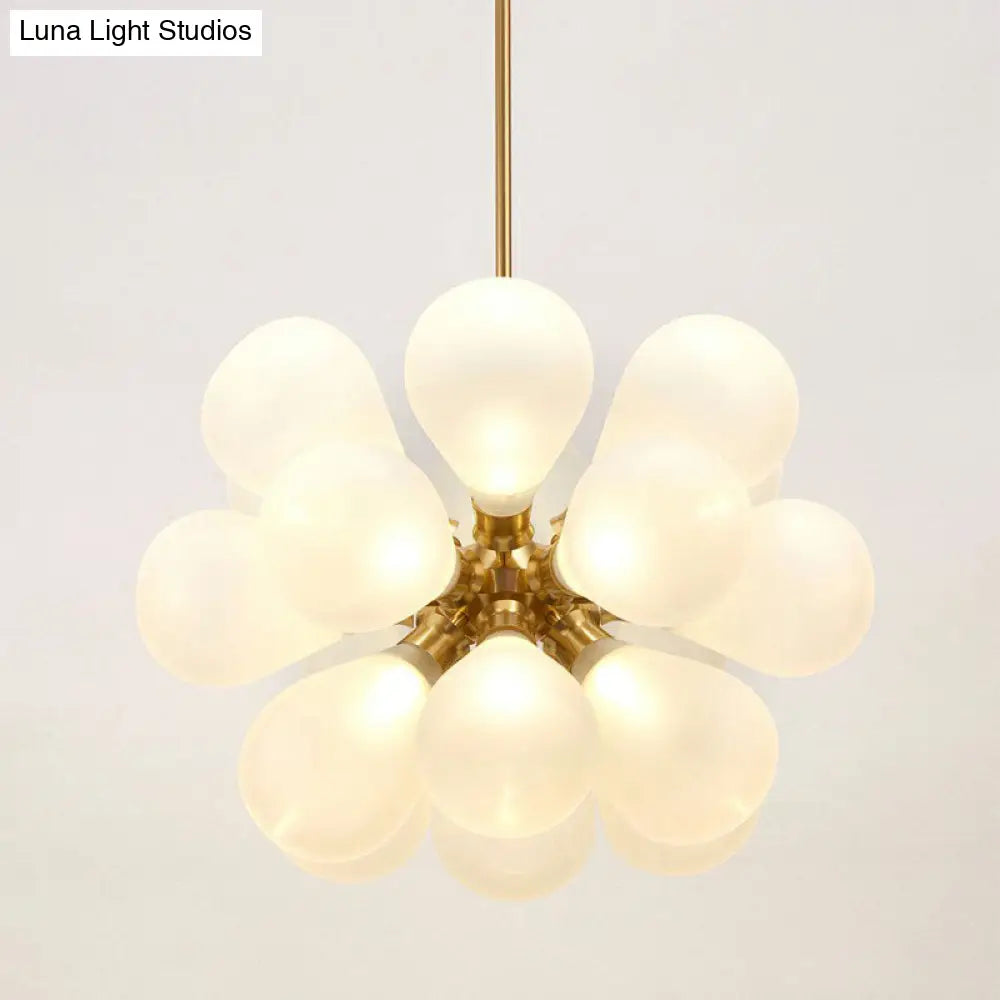 Creative Bubbles Chandelier Glass Pendant Light - 18-Bulb, Gold, Postmodern Design for Bedroom