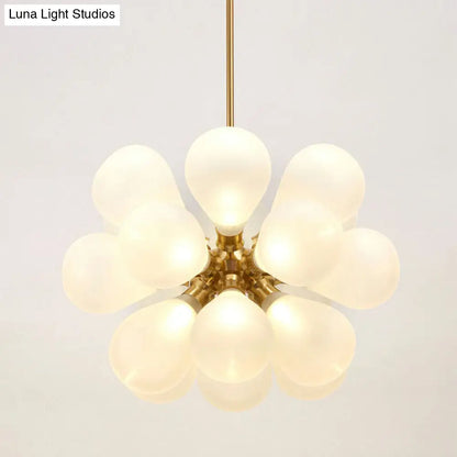Creative Bubbles Chandelier Glass Pendant Light - 18-Bulb, Gold, Postmodern Design for Bedroom