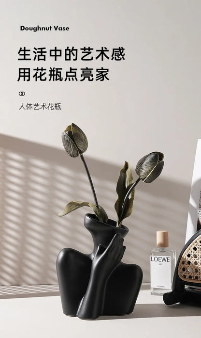 Creative Ceramic Human Vase for Home Decor - Vase